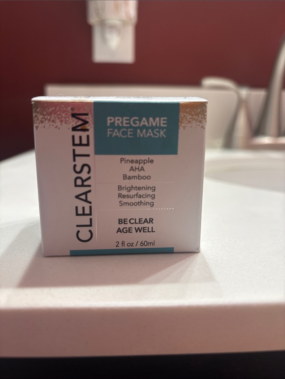 Clearstem Pregame Face Mask — White/Teal